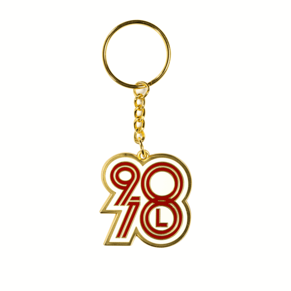 Czerwony brelok jubileuszowy 90/70 - Kolekcja Lucjana Brychczego