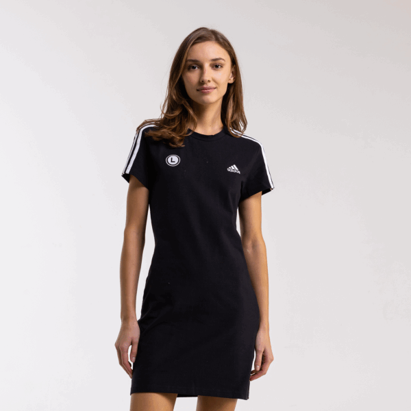 T-shirtowa sukienka damska Essentials 3-Stripes Single Jersey Fitted Tee eLka - IC8785