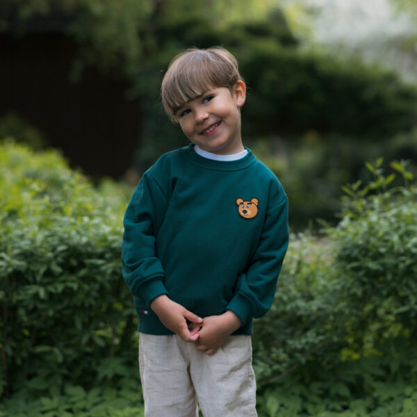 Zielona Bluza Dziecięca Miś Kazek